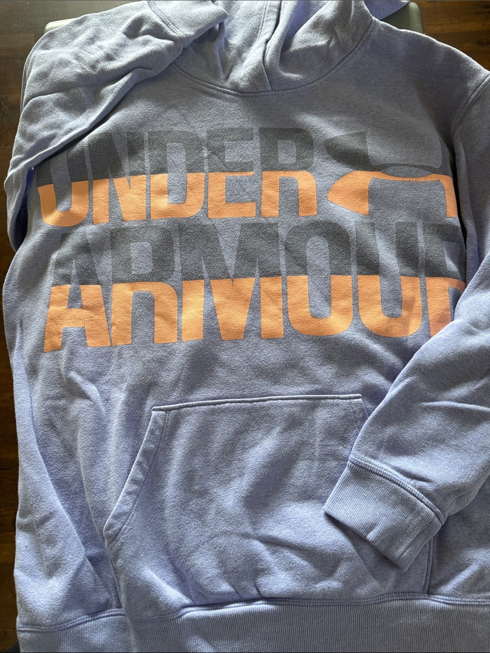 Under Armour kid Lavender Hoodie with Peach Logo Block